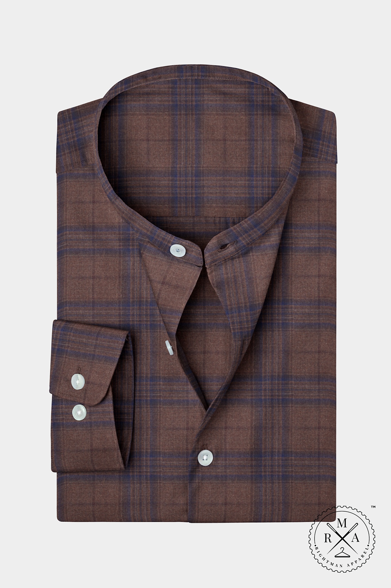 Brown Blue Checks Shirt SH334